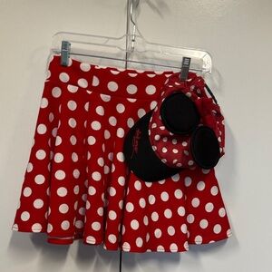 Sexy Minnie, mouse costume. Ears and skirt.  Disney.